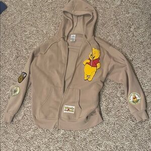 Disney Tan Hoodie with Winnie the Pooh Patches